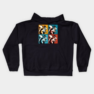 Vibrant Squirrel Splash: Pop Art Nature Fusion Kids Hoodie